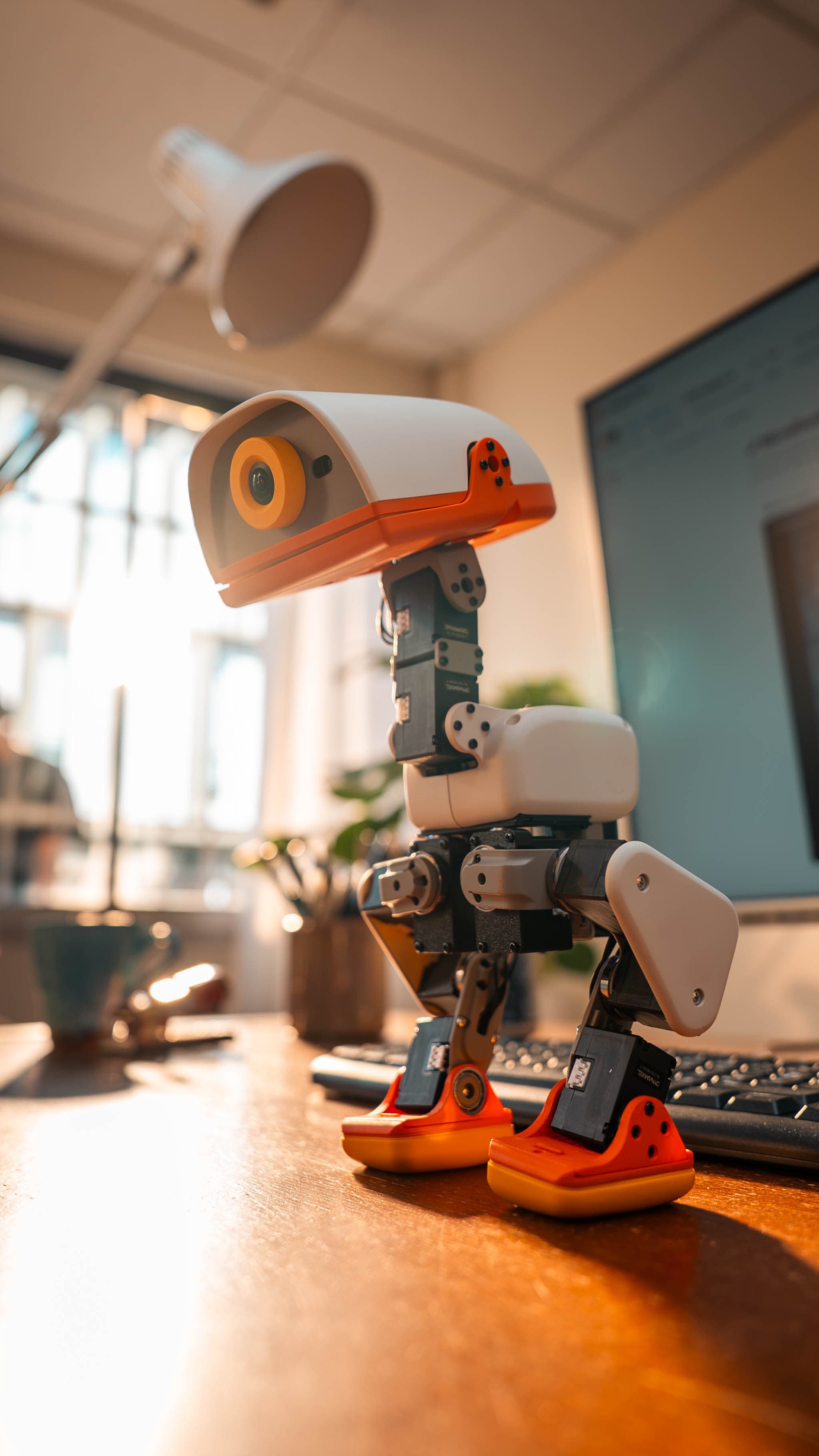 Close-up of Microduck’s head and camera indicator